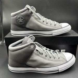 Converse CTAS High Street Mid Shoes Mens 12 Dark Matter Classic Grey White NEW